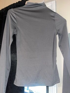 Divided Gray Long Sleeve Mock Neck Top